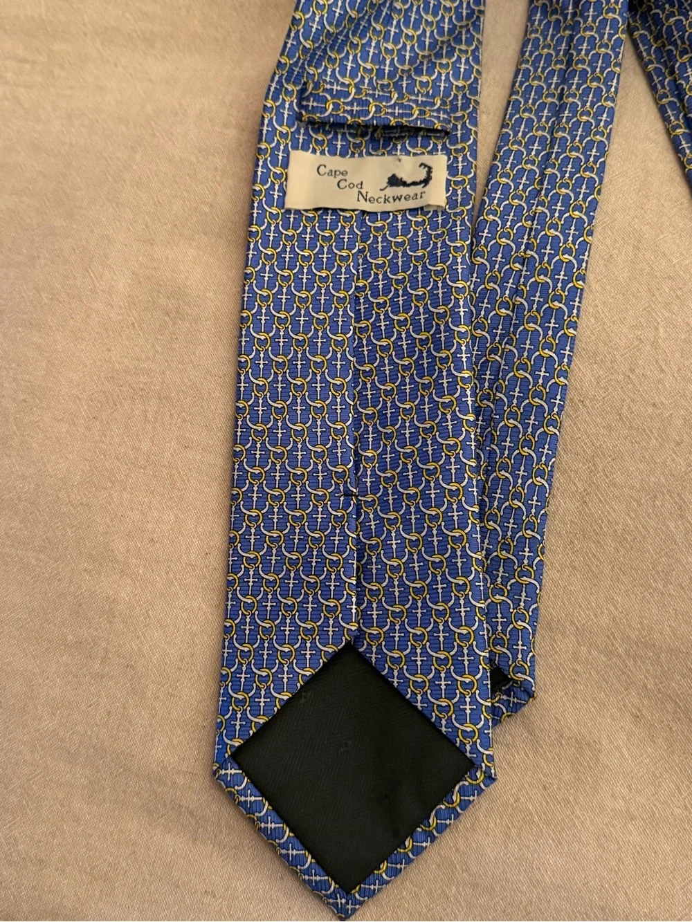 Vintage Cape Cod Neckwear Men's Light Blue Anchor Neck Tie